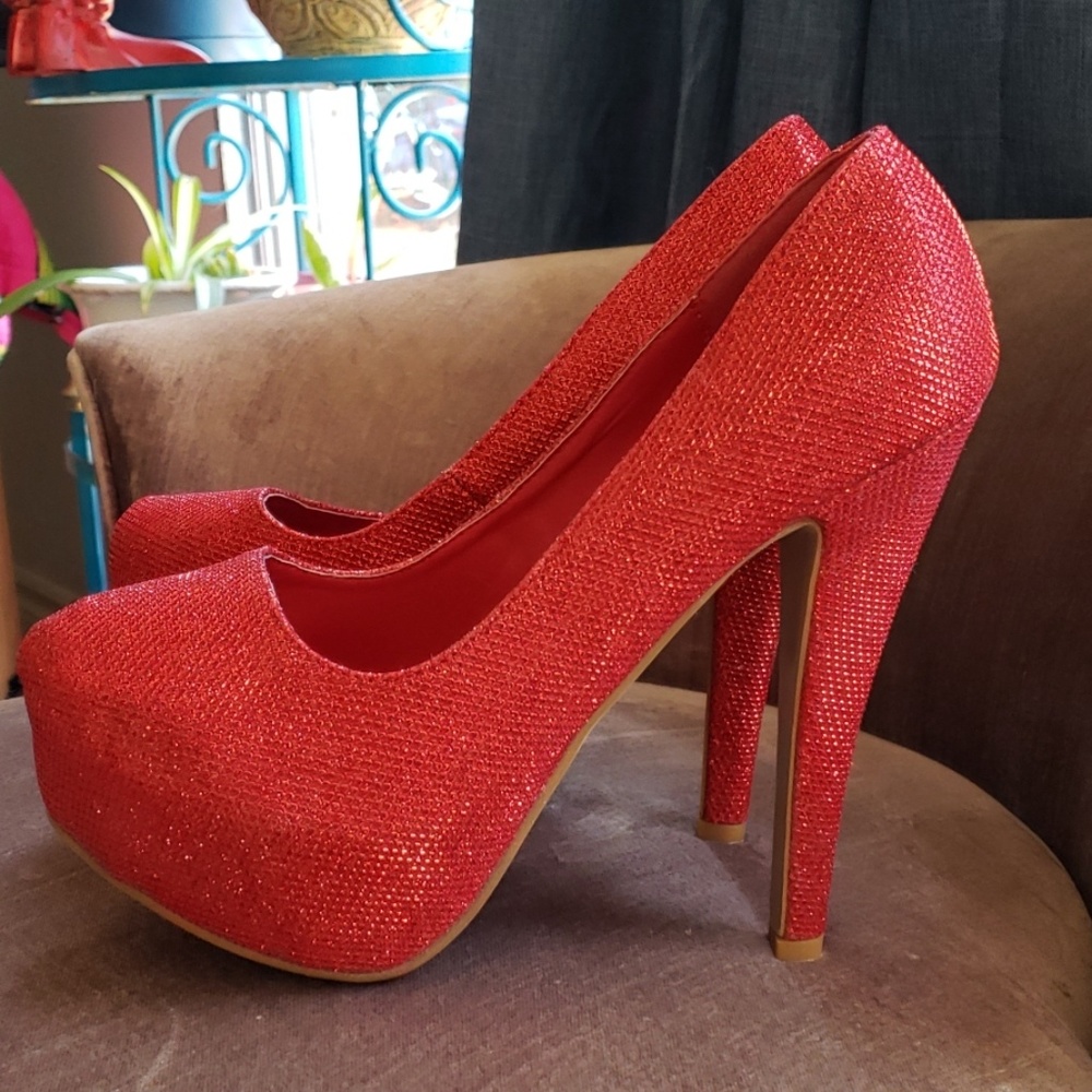 Ruby Red Platform Heels - image 2
